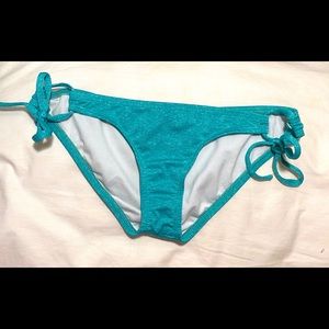 Hurley green teal tie bikini bottoms size xs